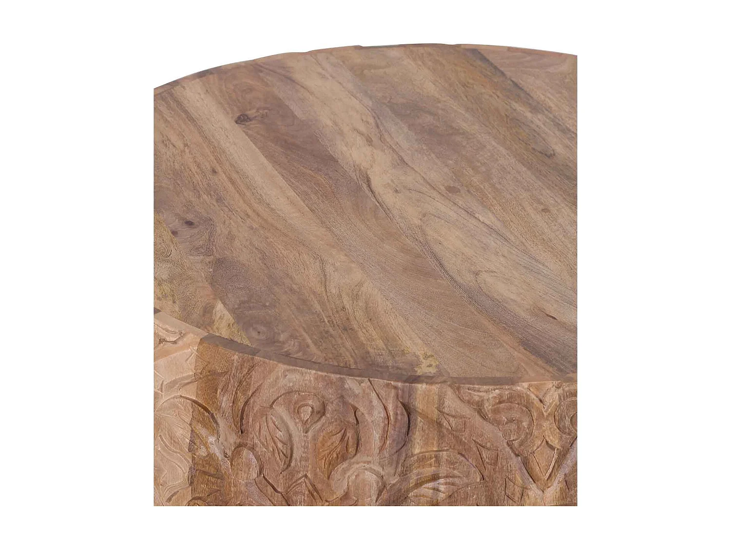 Table basse ronde sculptée | Offre M&M