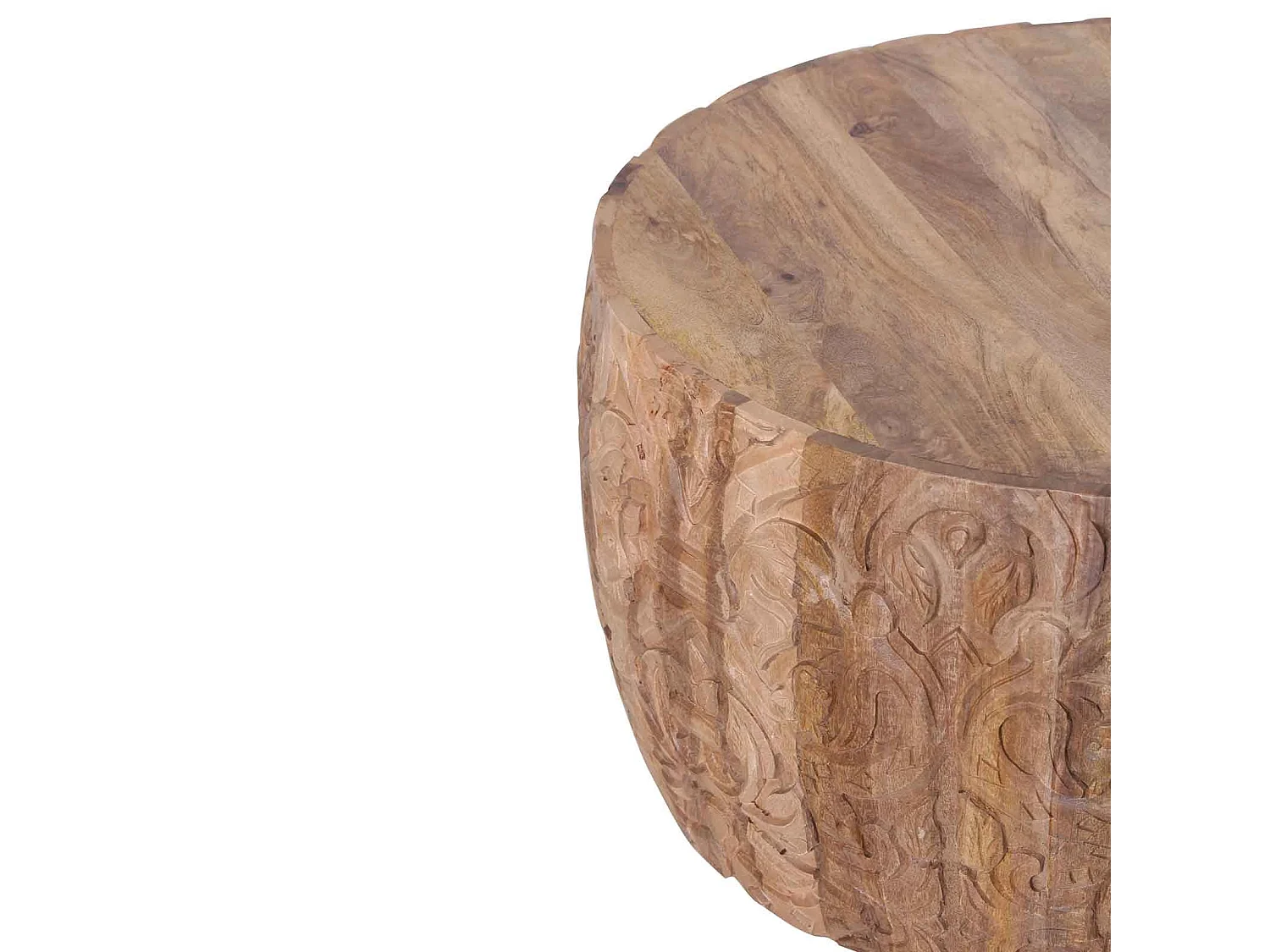 Table basse ronde sculptée | Offre M&M