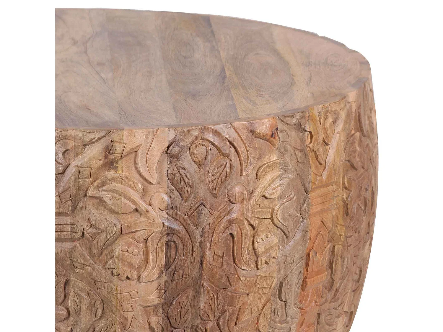 Table basse ronde sculptée | Offre M&M