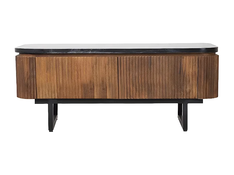 Table Basse 2T plateau marbre noir | Manguier Kfir