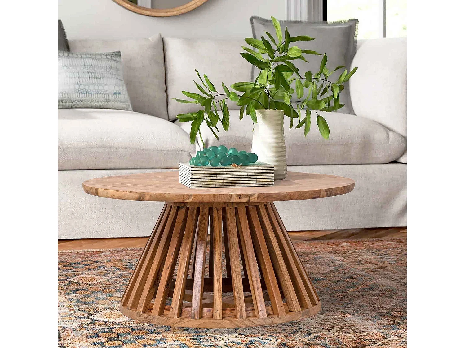 Table basse ronde bois massif | Acacia Kfir