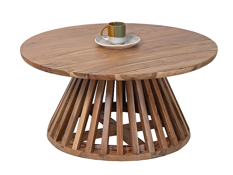 Table basse ronde bois massif | Acacia Kfir