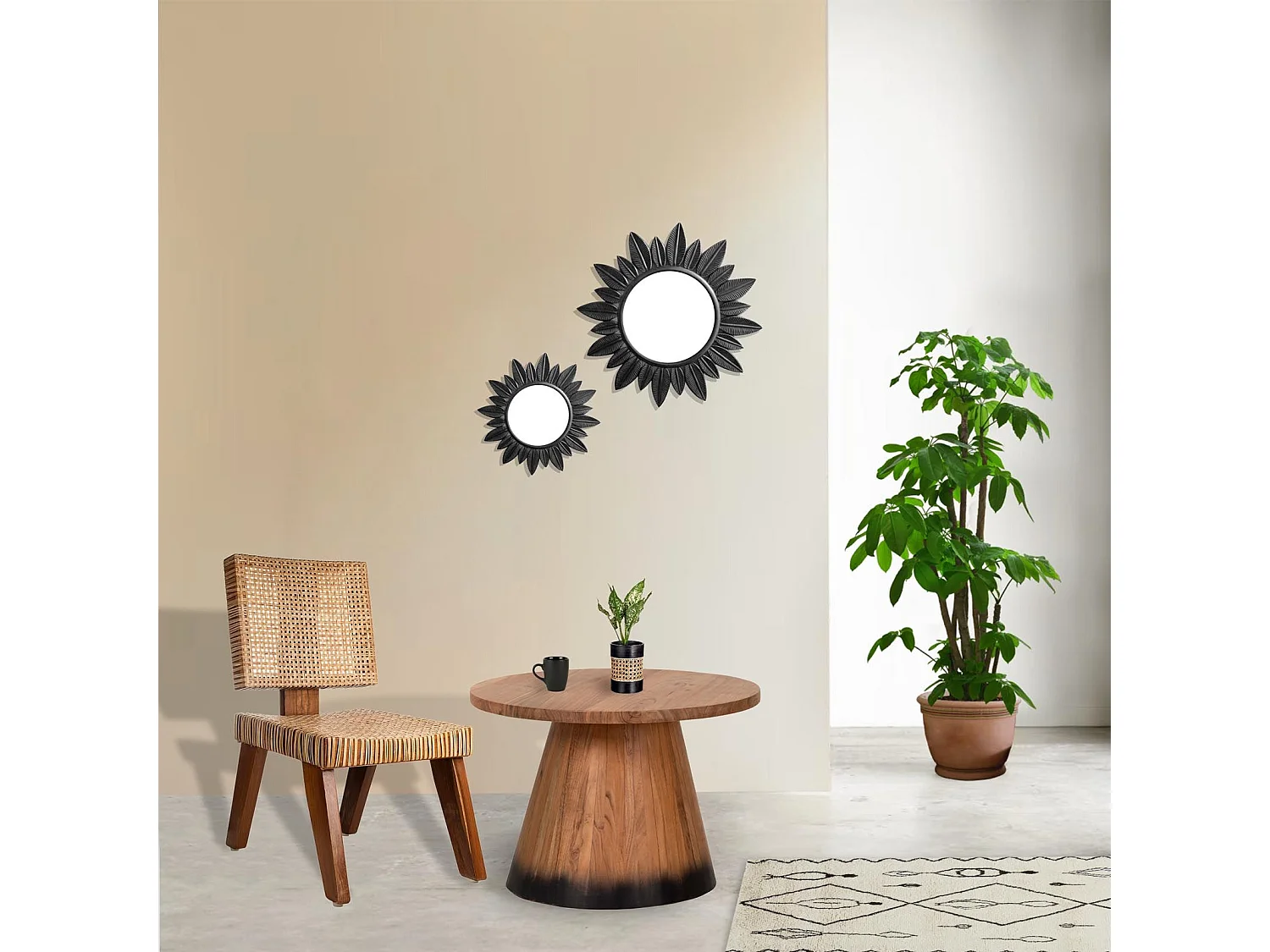 Table basse bois ronde 70 cm | Acacia Dimona