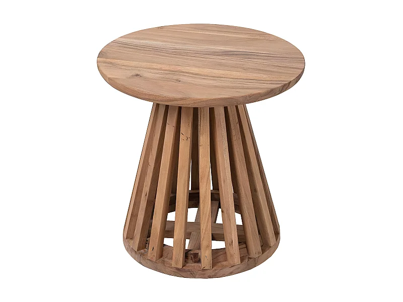 Table d'appoint ronde bois massif | Acacia Kfir