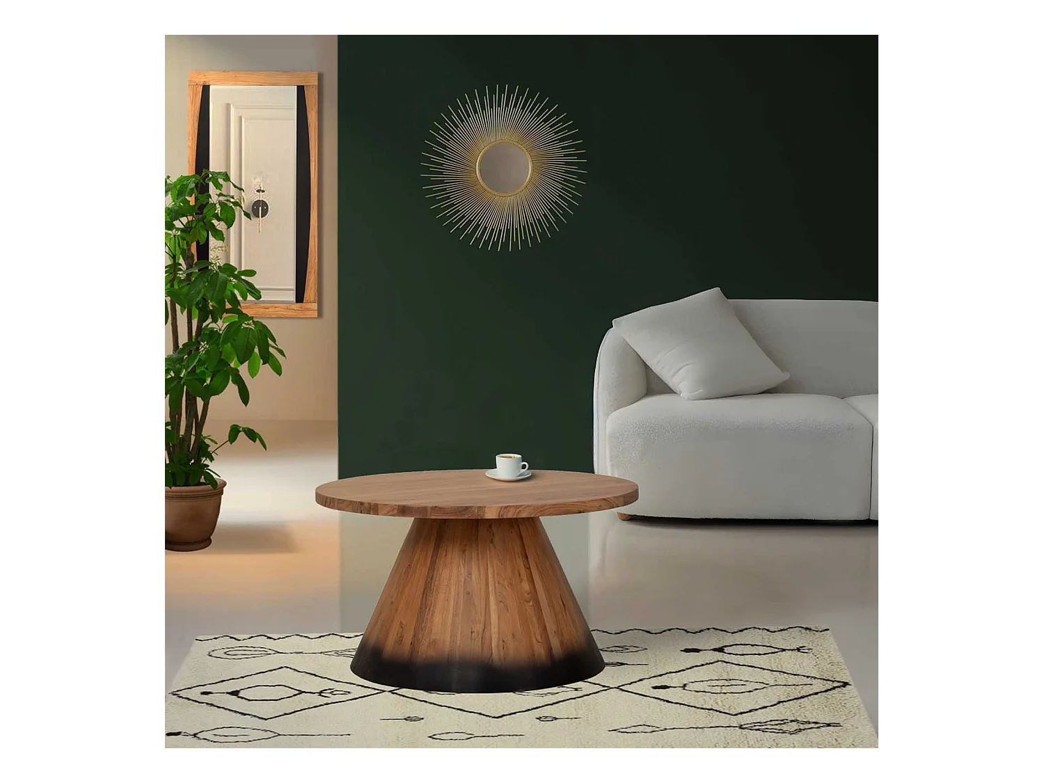 Table basse ronde bois 80 cm | Acacia Dimona