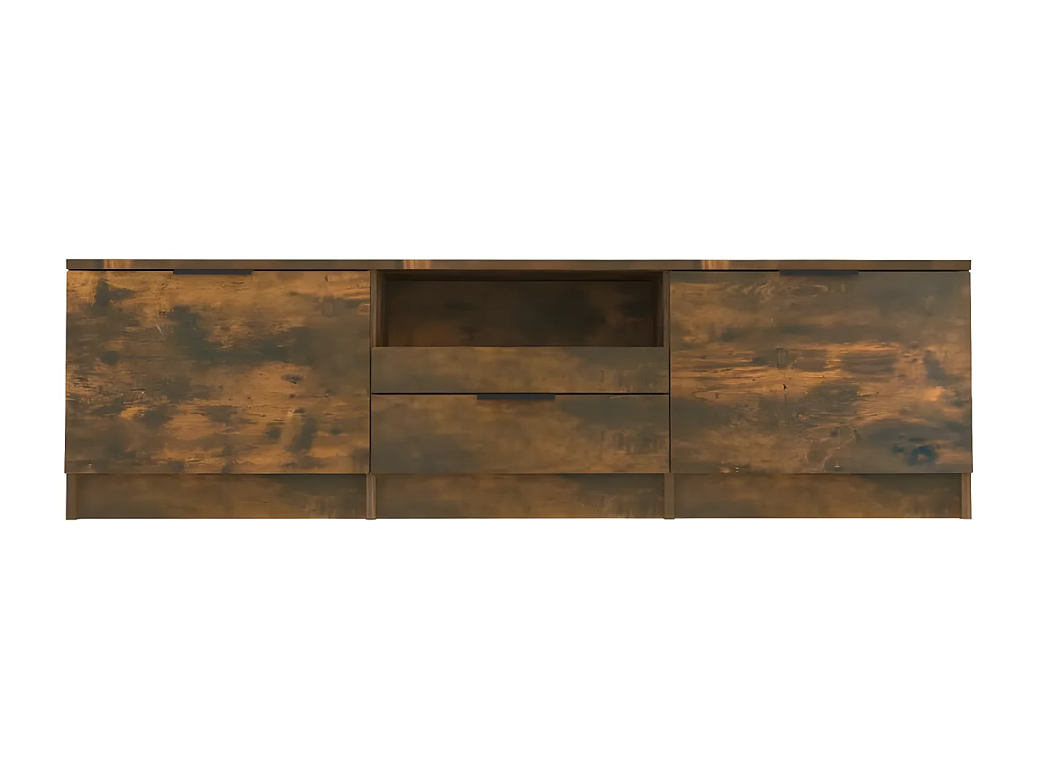 Meuble TV Chêne fumé 140x35x40 cm Bois d'ingénierie