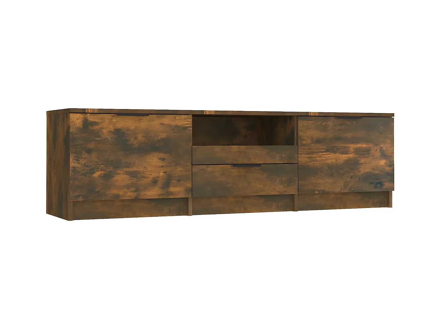 Meuble TV Chêne fumé 140x35x40 cm Bois d'ingénierie