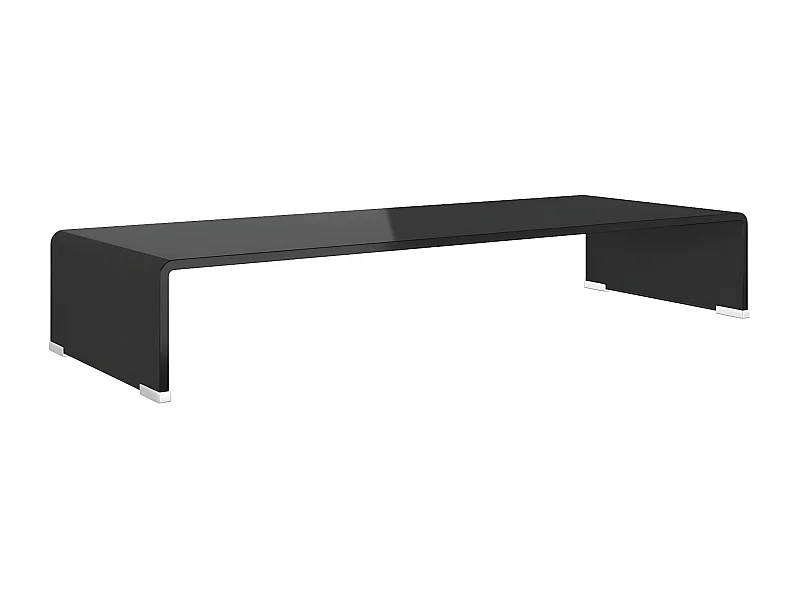 Meuble TV/ Support pour moniteur 80 x 30 x 13 cm Verre Noir