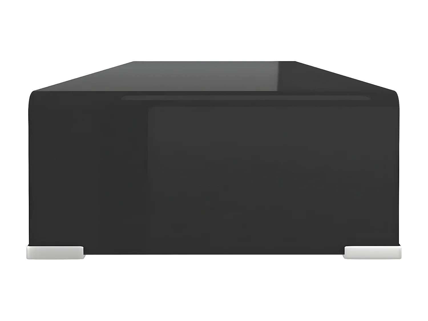 Meuble TV/ Support pour moniteur 80 x 30 x 13 cm Verre Noir