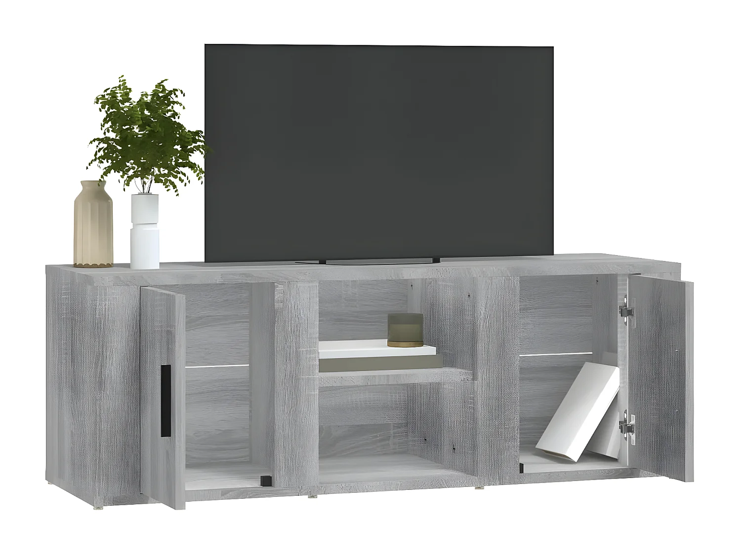 Meuble TV Sonoma gris 100x31,5x35 cm Bois d'ingénierie