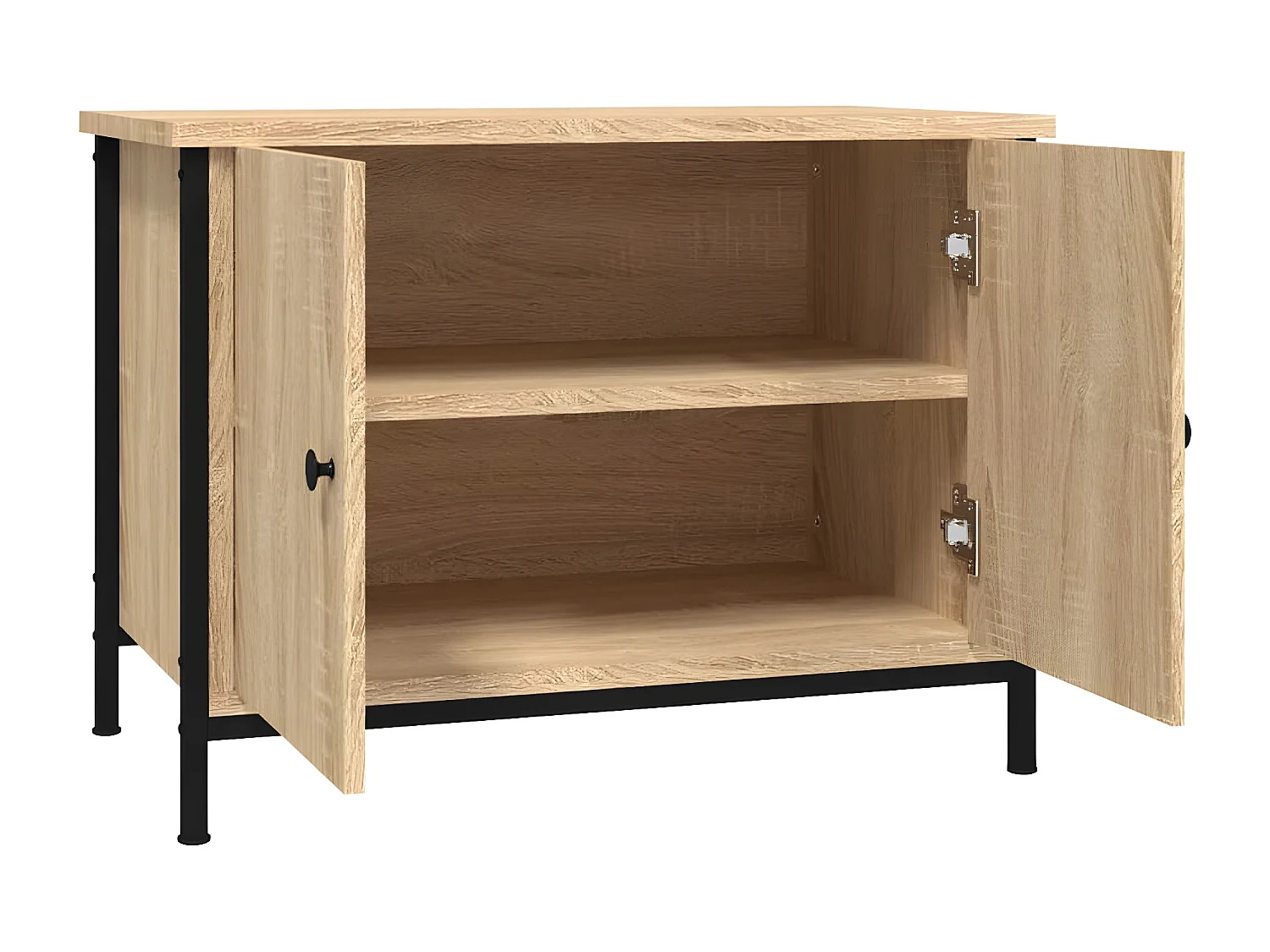 Meuble TV avec portes chêne sonoma 60x35x45cm bois d'ingénierie