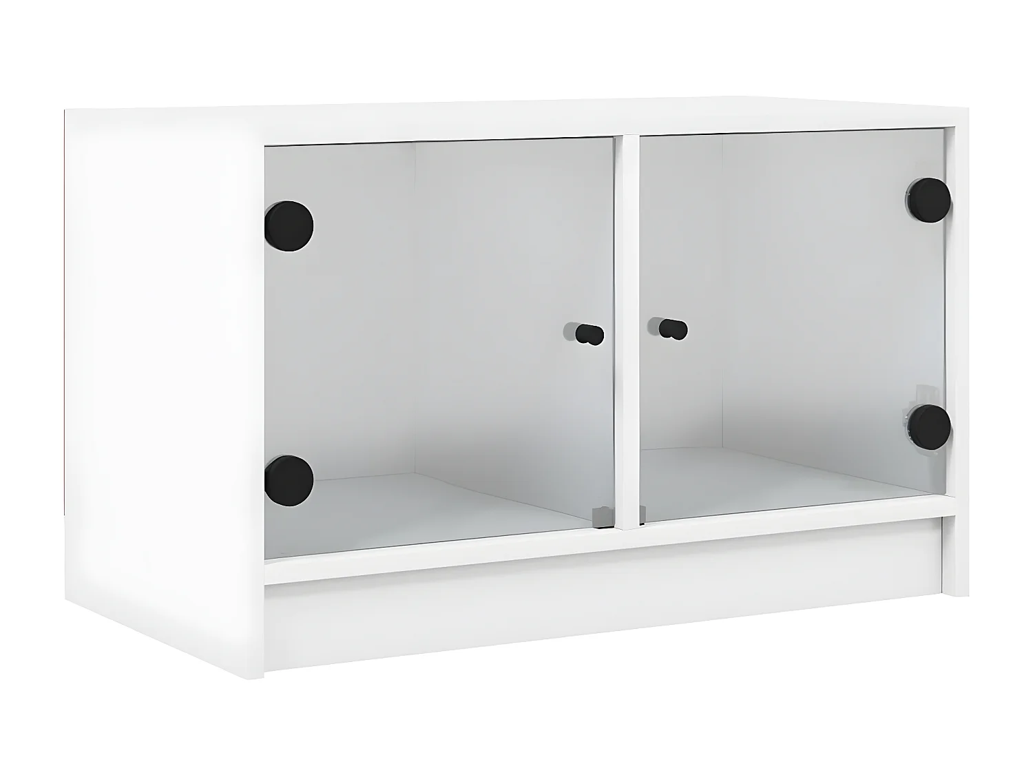 Tv-meubel met glazen deuren 68x37x42 cm wit