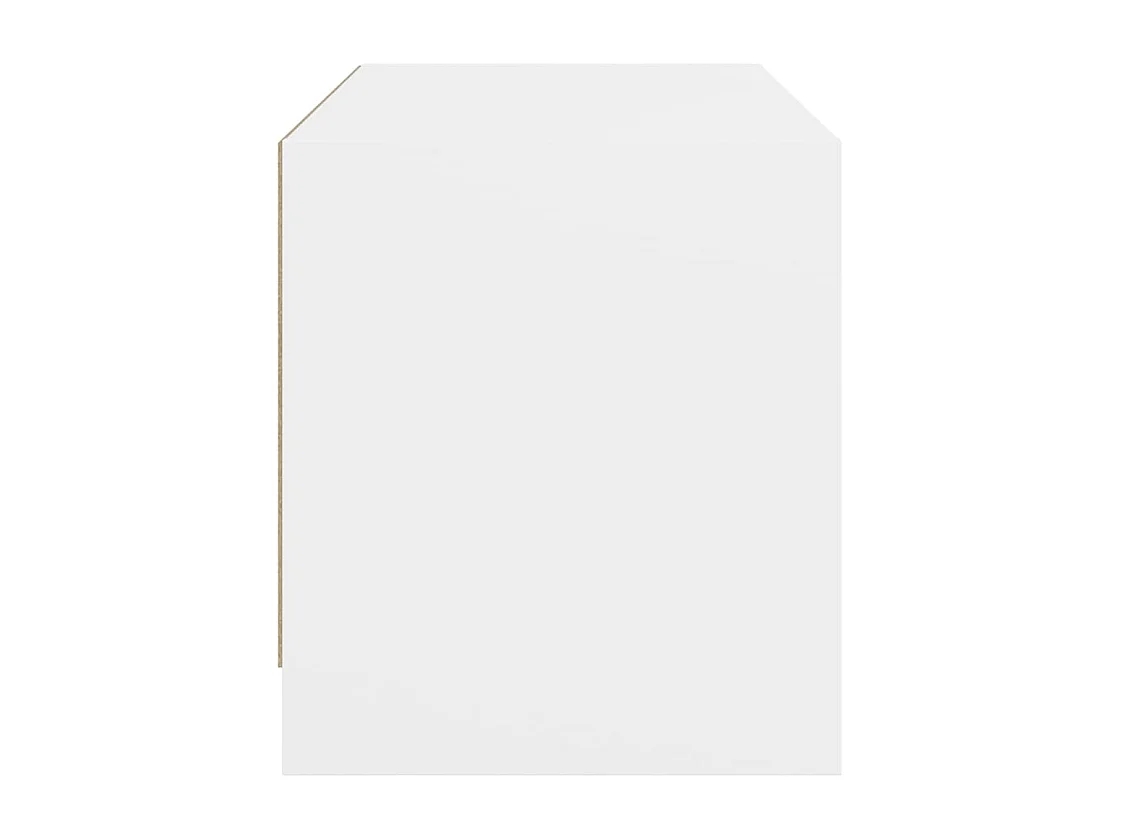 Meuble TV avec portes en verre blanc 68x37x42 cm