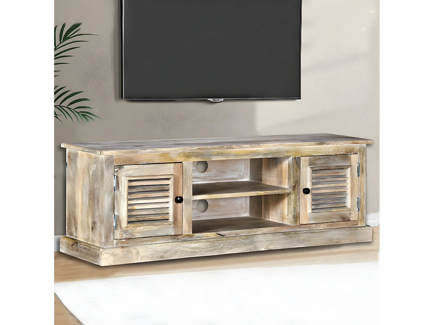 Mueble para la TV de madera maciza de mango