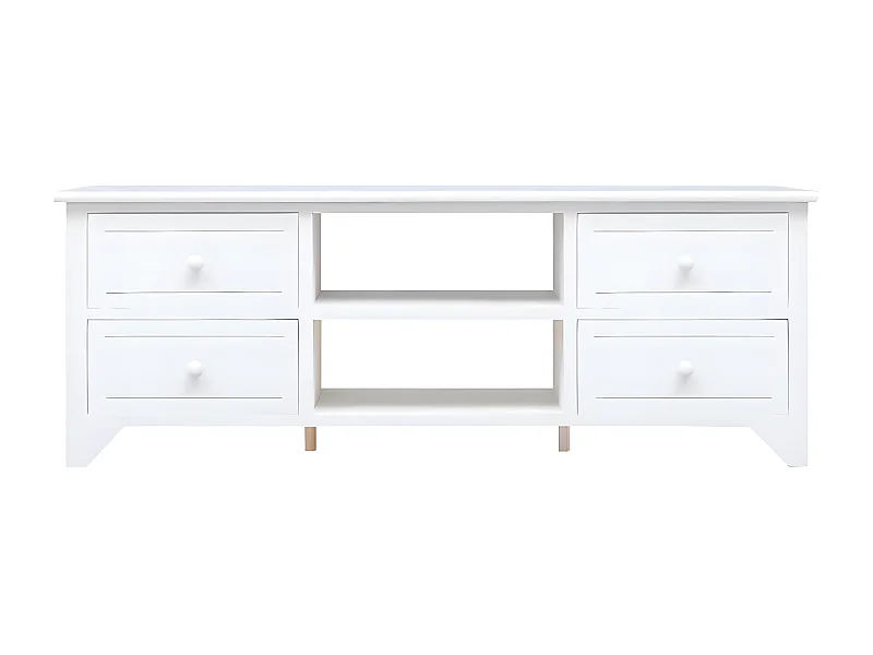 Tv-meubel 108x30x40 cm massief paulowniahout wit