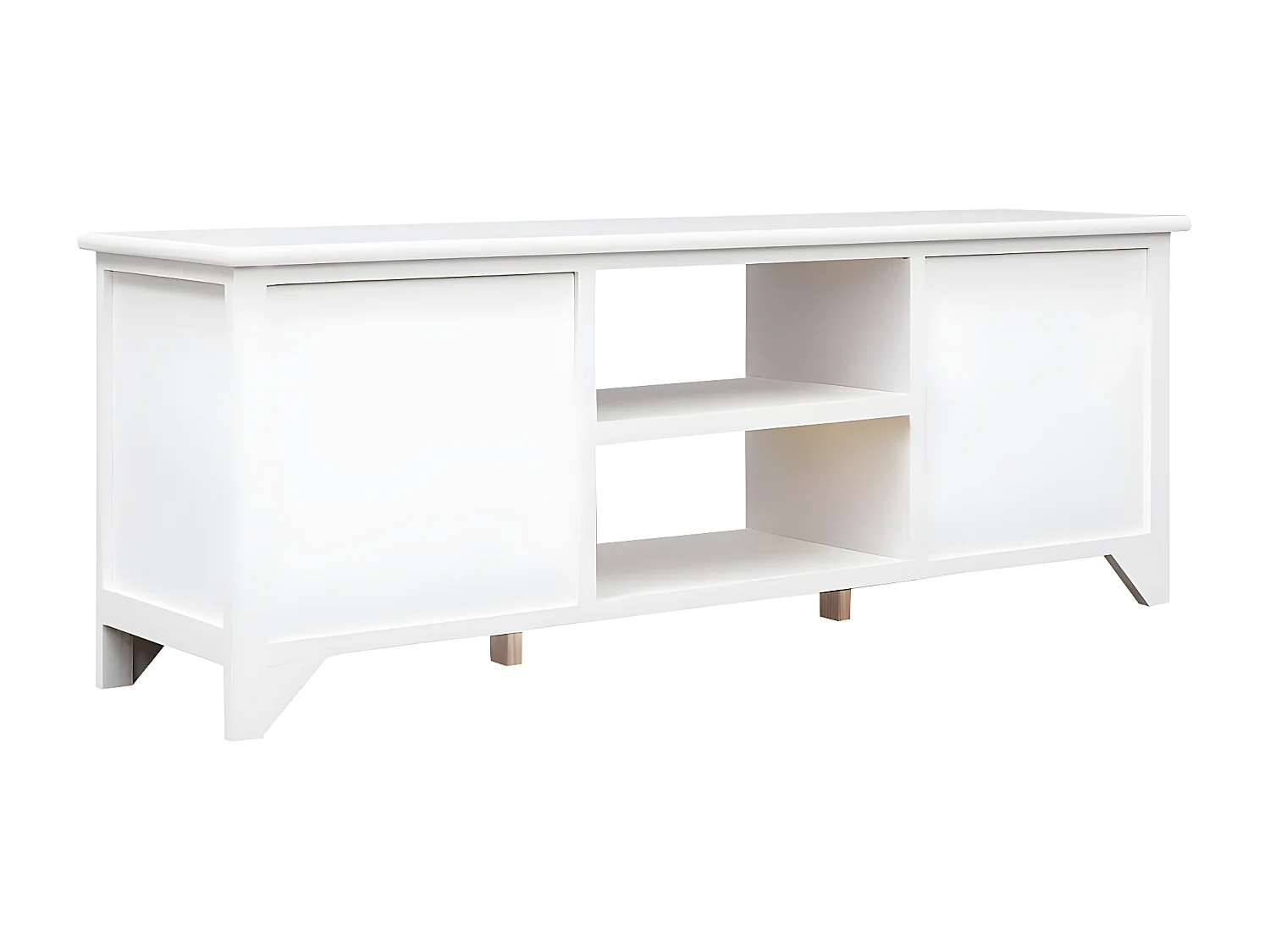 Mueble para TV madera maciza de paulownia blanco 108x30x40 cm