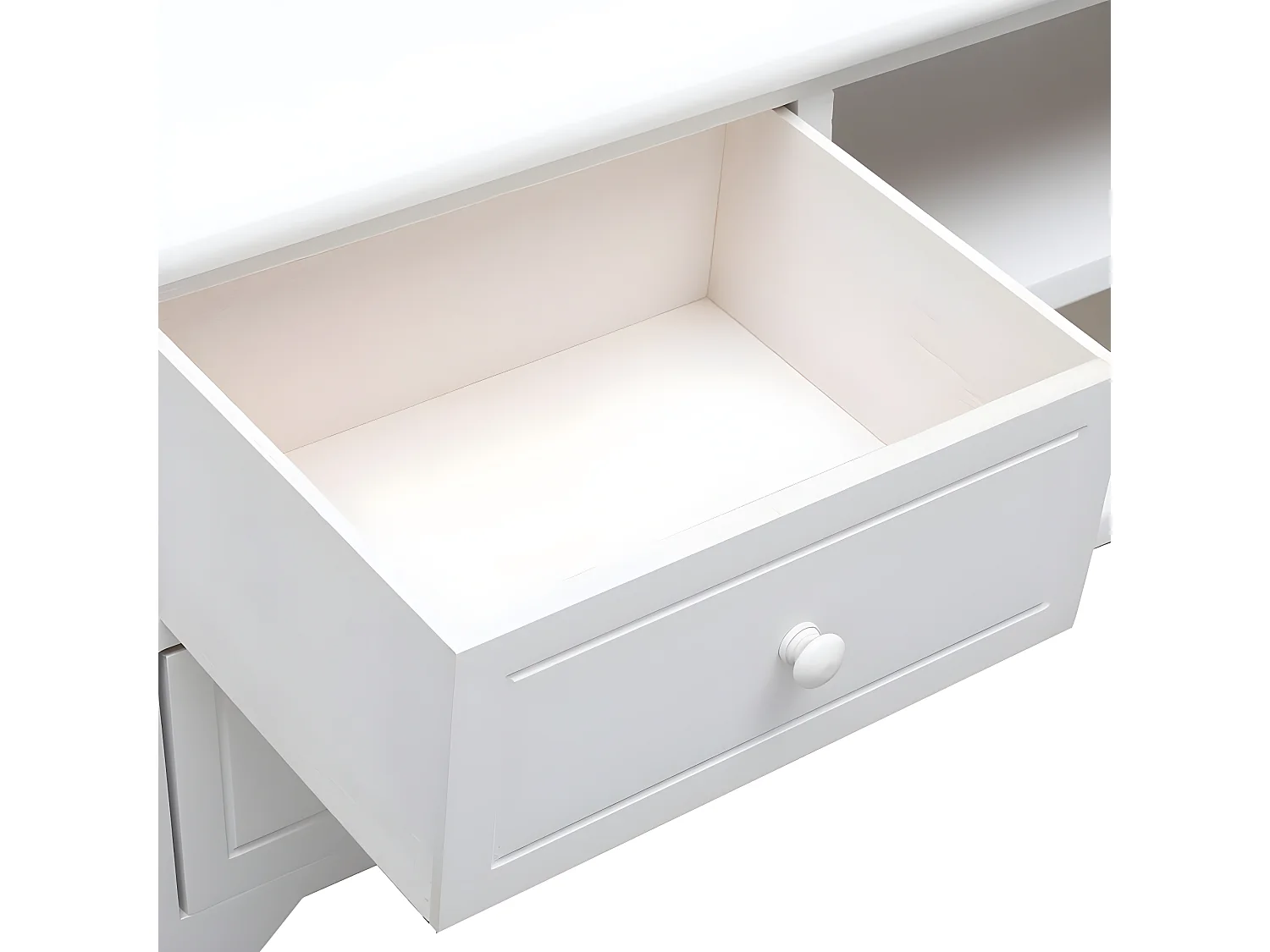 Mueble para TV madera maciza de paulownia blanco 108x30x40 cm