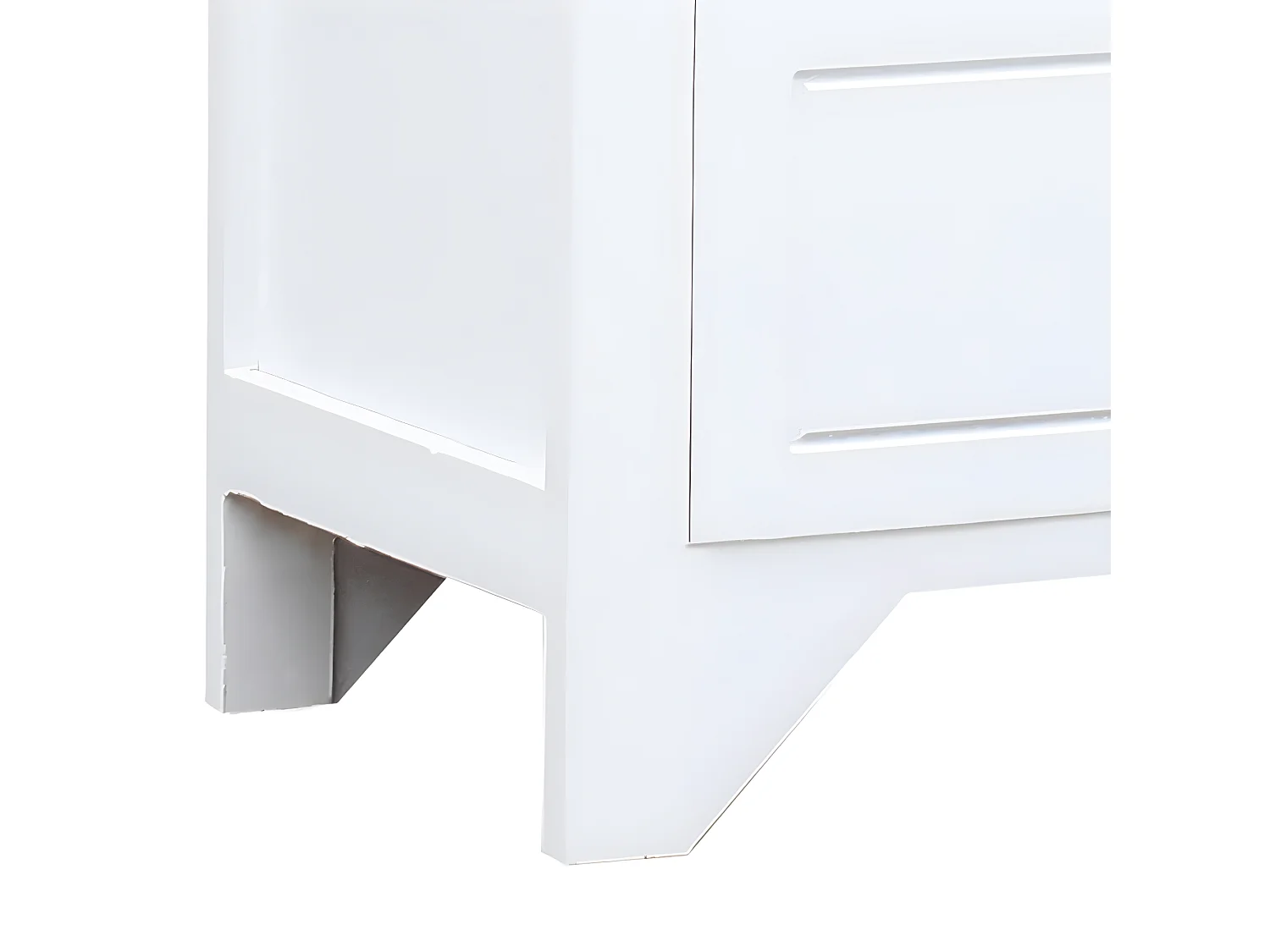 Mueble para TV madera maciza de paulownia blanco 108x30x40 cm