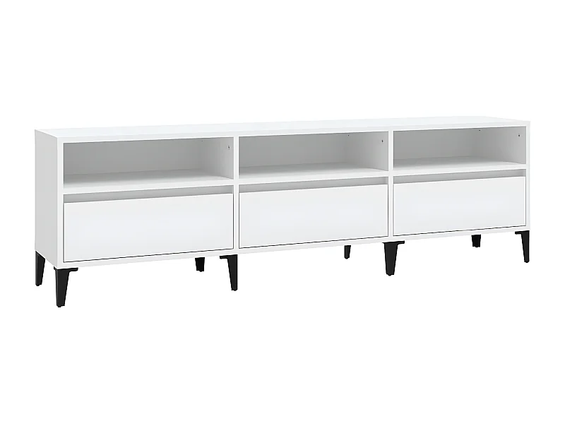 Meuble TV blanc 150x30x44,5 cm bois d'ingénierie