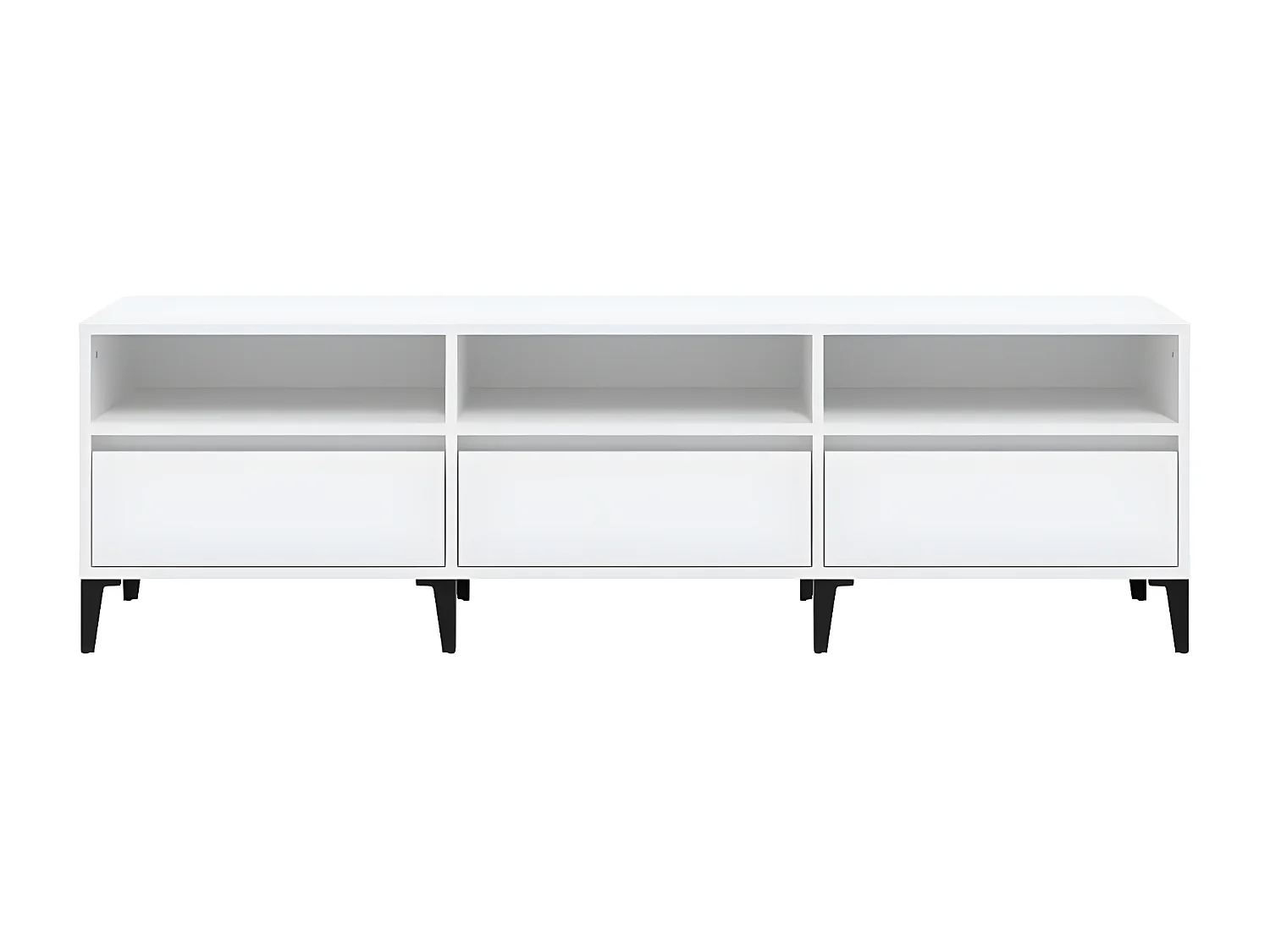 Meuble TV blanc 150x30x44,5 cm bois d'ingénierie