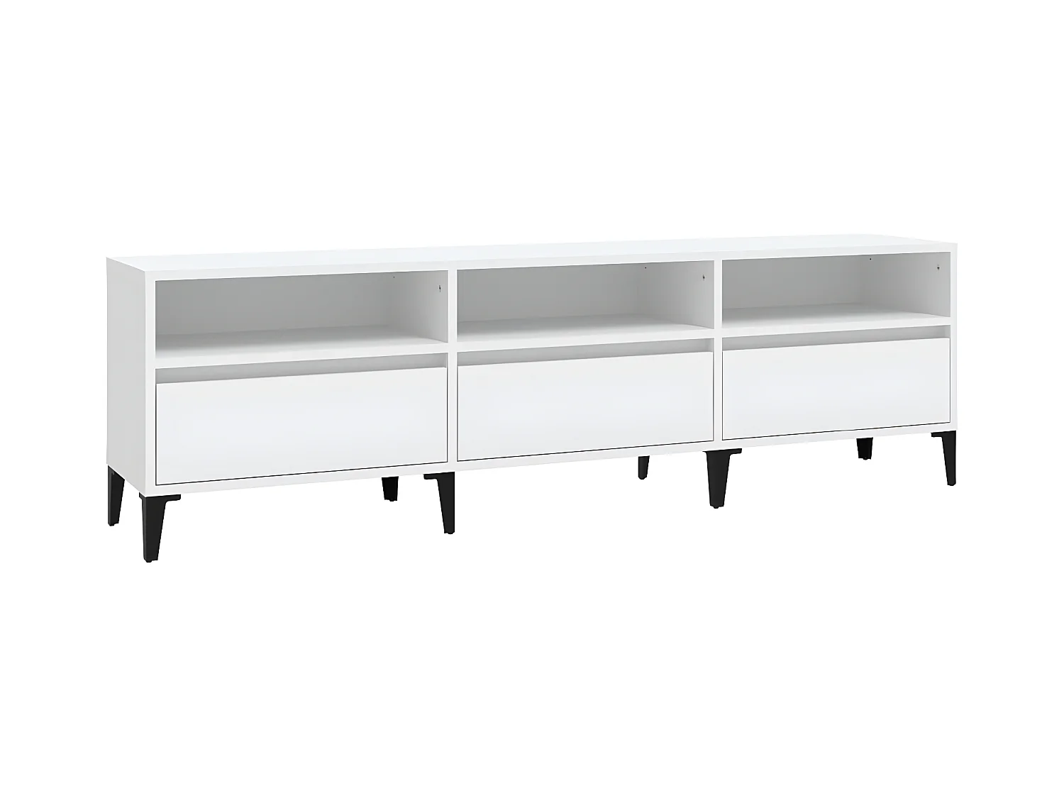 Meuble TV blanc 150x30x44,5 cm bois d'ingénierie