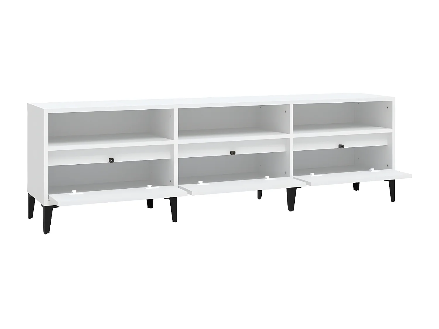 Meuble TV blanc 150x30x44,5 cm bois d'ingénierie