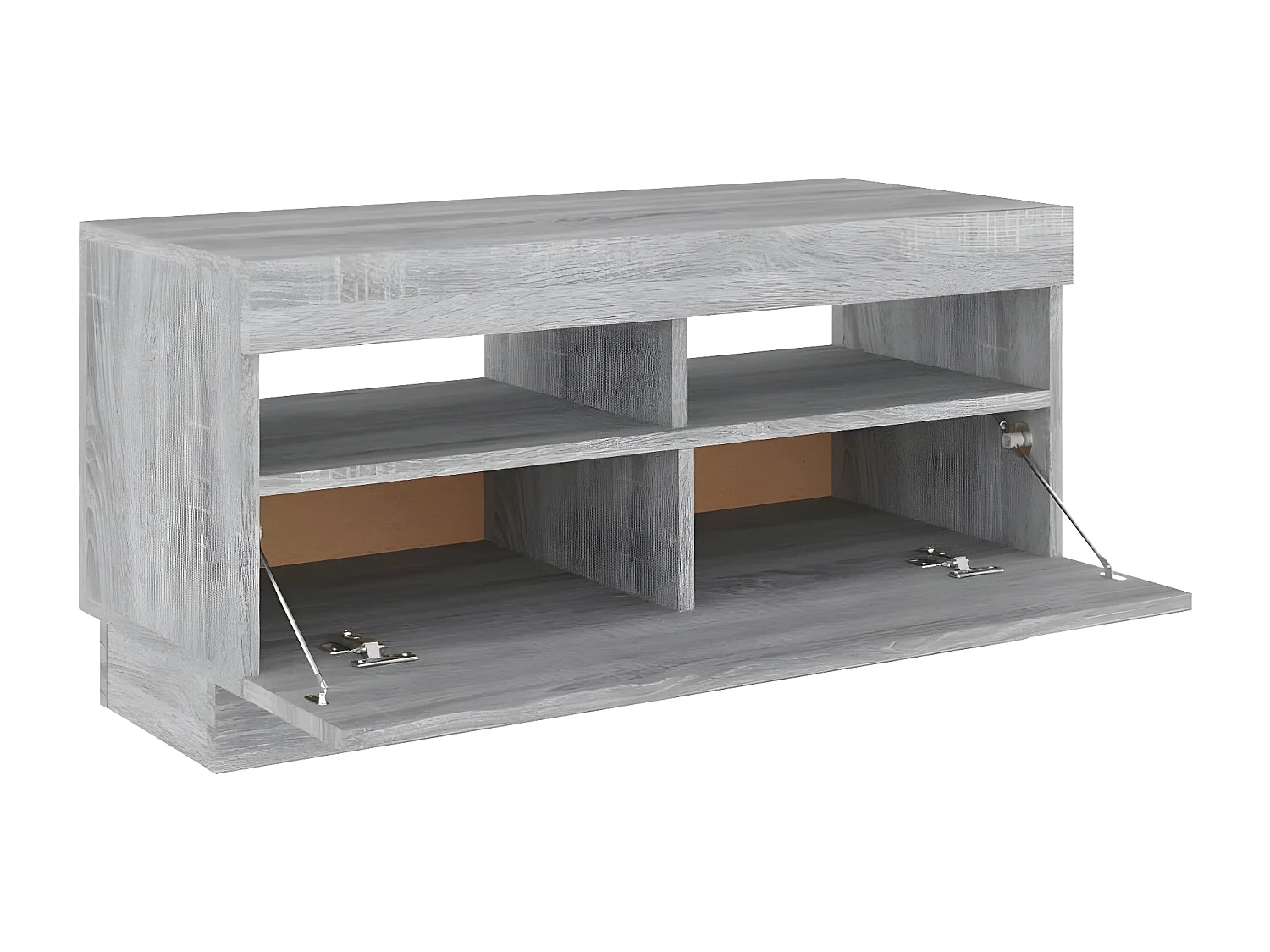 Meuble TV avec lumières LED sonoma gris 80x35x40 cm