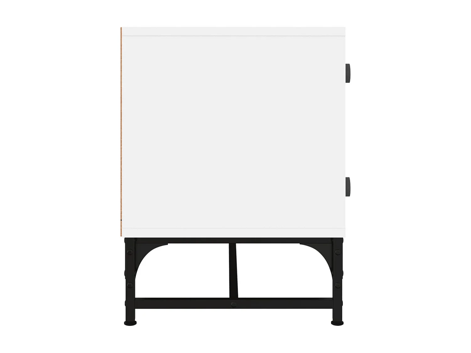 Meuble TV avec portes en verre blanc 102x37x50 cm