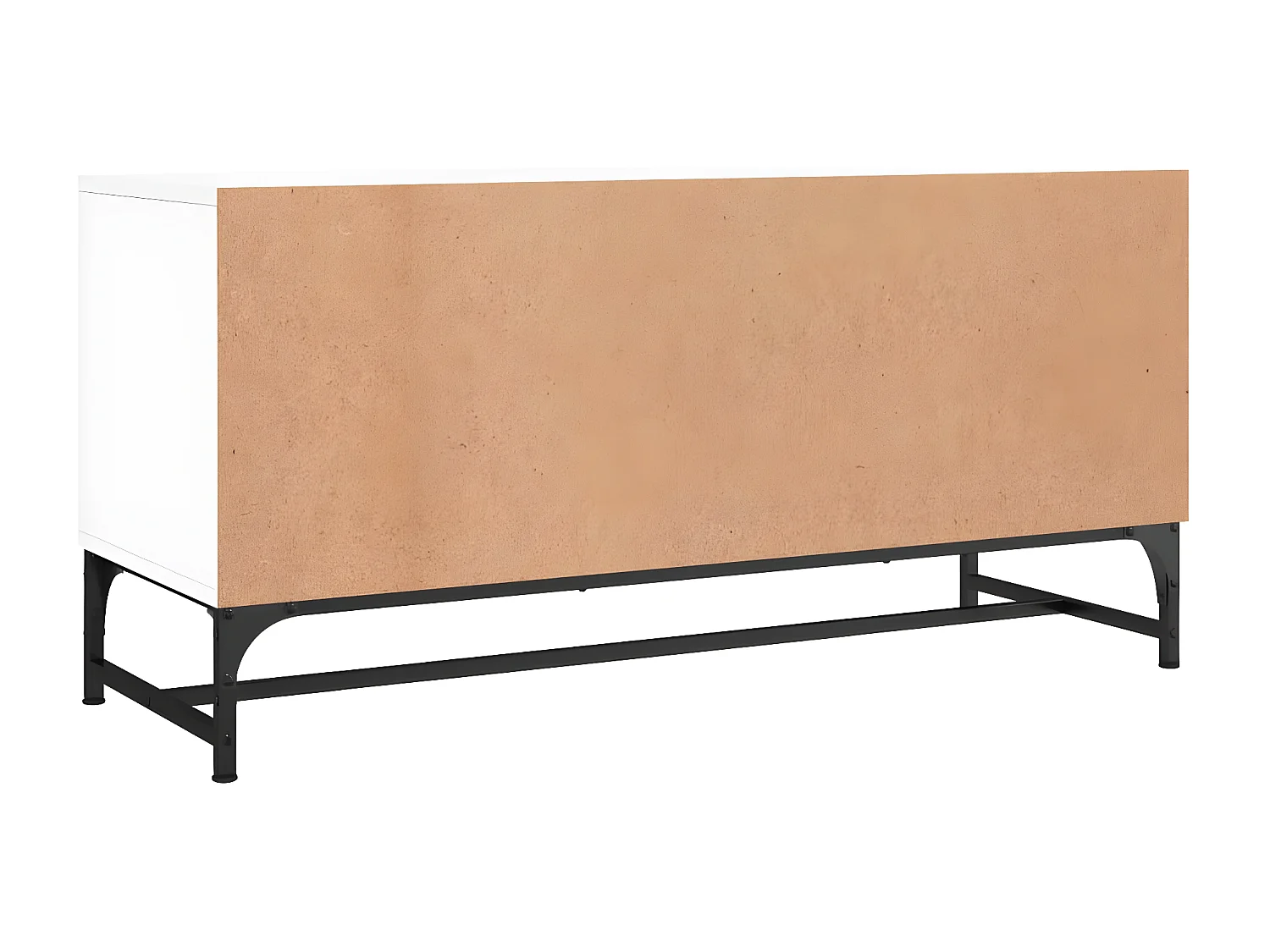 Meuble TV avec portes en verre blanc 102x37x50 cm