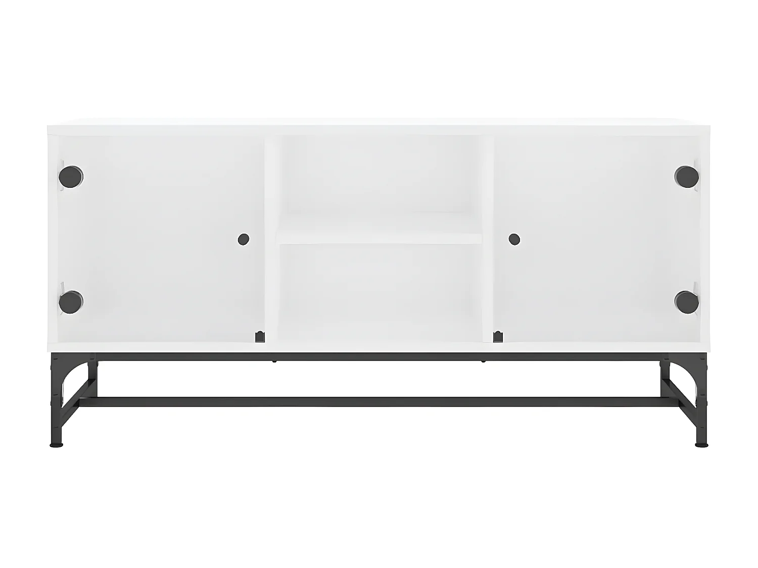 Meuble TV avec portes en verre blanc 102x37x50 cm