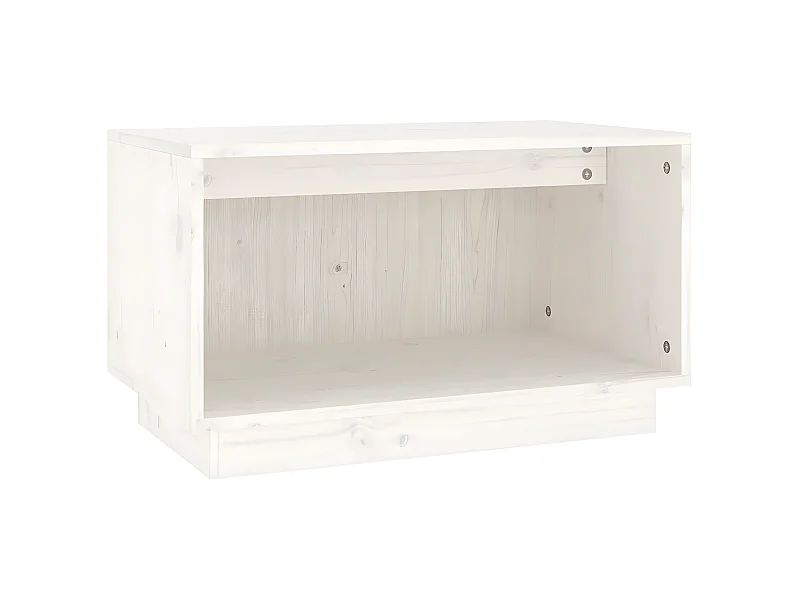 Móvel de TV 60x35x35 cm madeira de pinho maciça branco