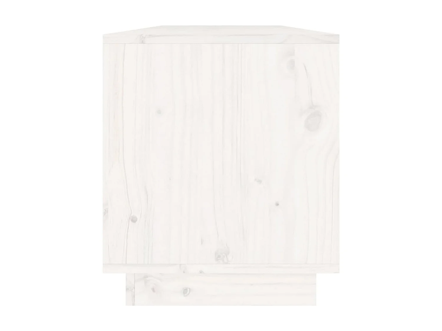Mueble de TV de madera maciza de pino blanco 110,5x34x40 cm