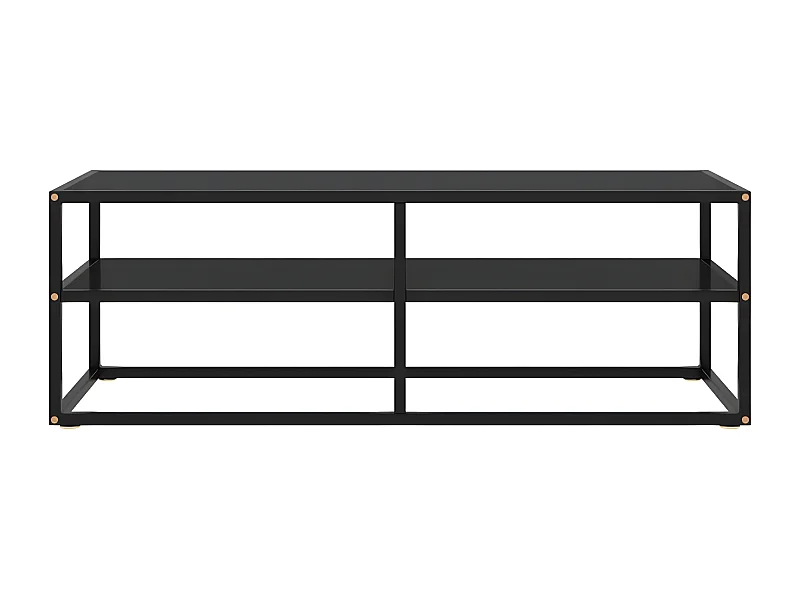 Meuble TV noir avec verre noir 120x40x40 cm