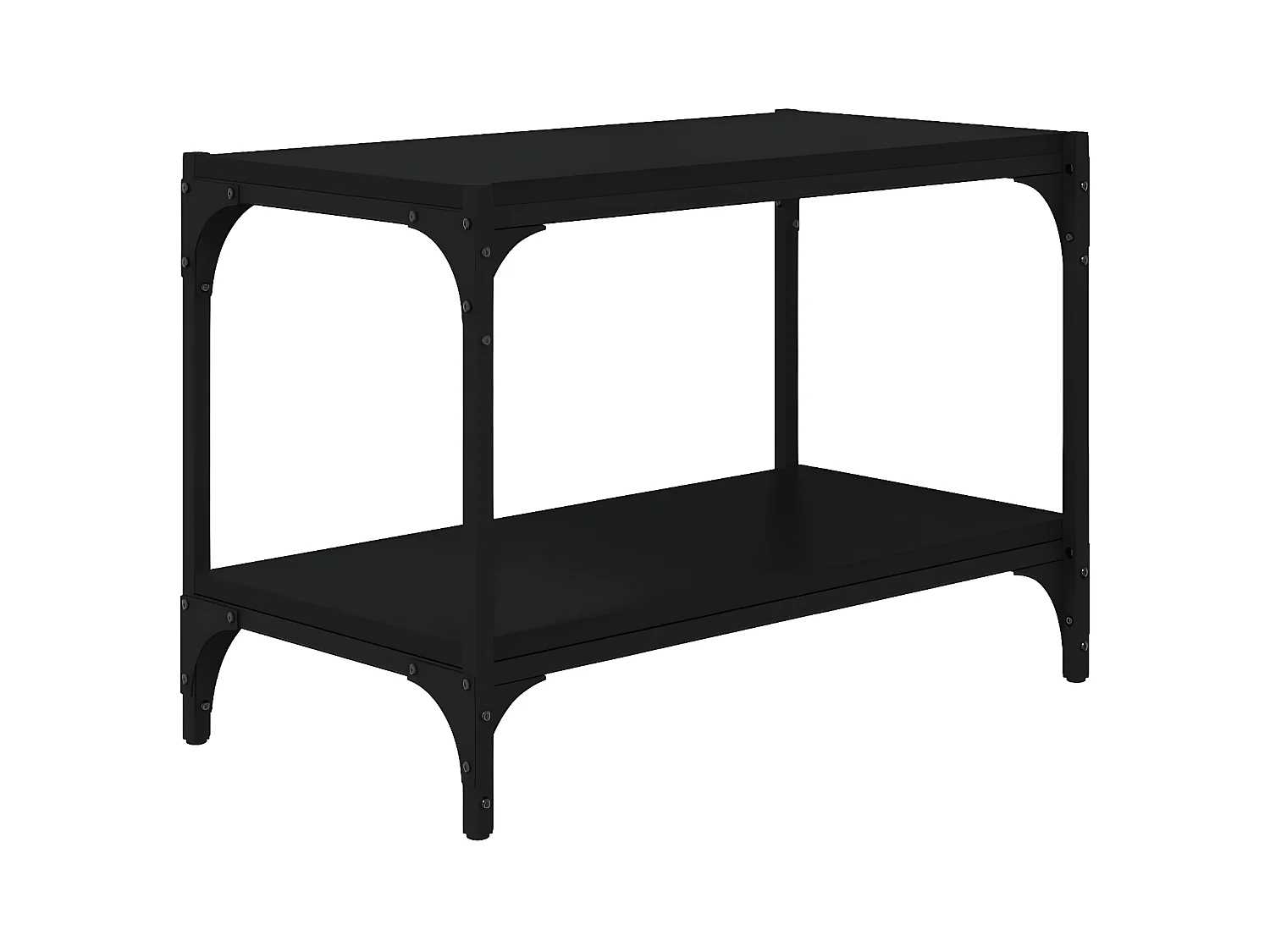 Meuble TV Noir 60x33x41 cm Bois d'ingénierie et acier