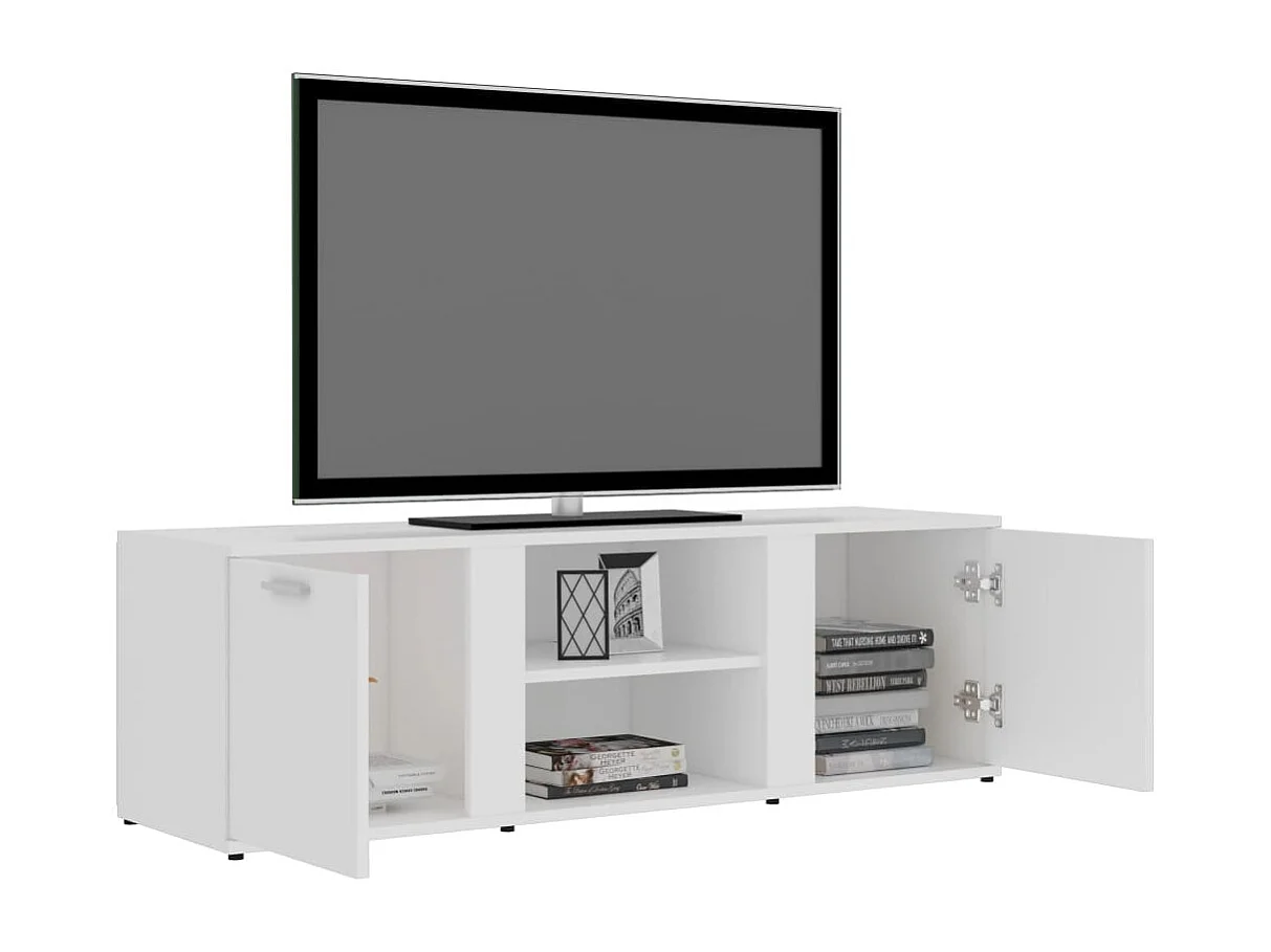 Meuble TV Blanc 120x34x37 cm Aggloméré