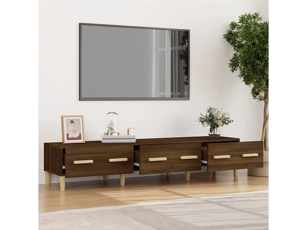 Meuble TV Chêne marron 150x34,5x30 cm Bois d'ingénierie