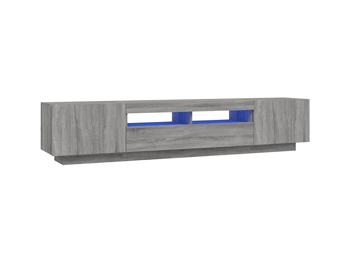 Ensemble de meubles TV avec lumières LED 2 pièces Sonoma gris