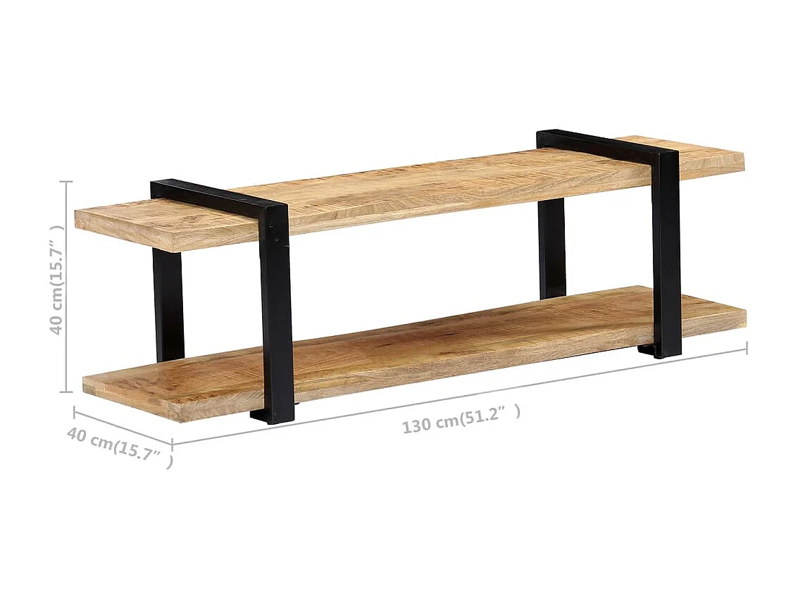 Meuble TV 130 x 40 x 40 cm Bois de manguier massif