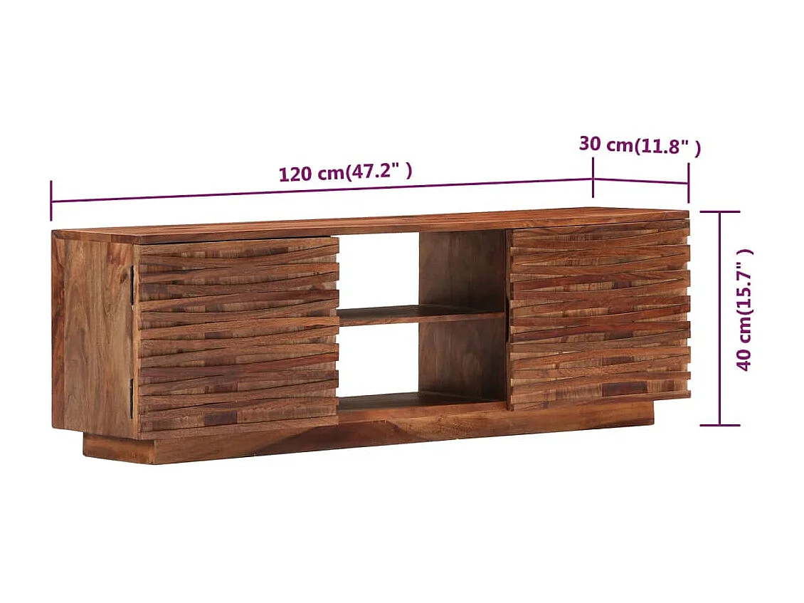 Meuble TV 120x30x40 cm Bois solide