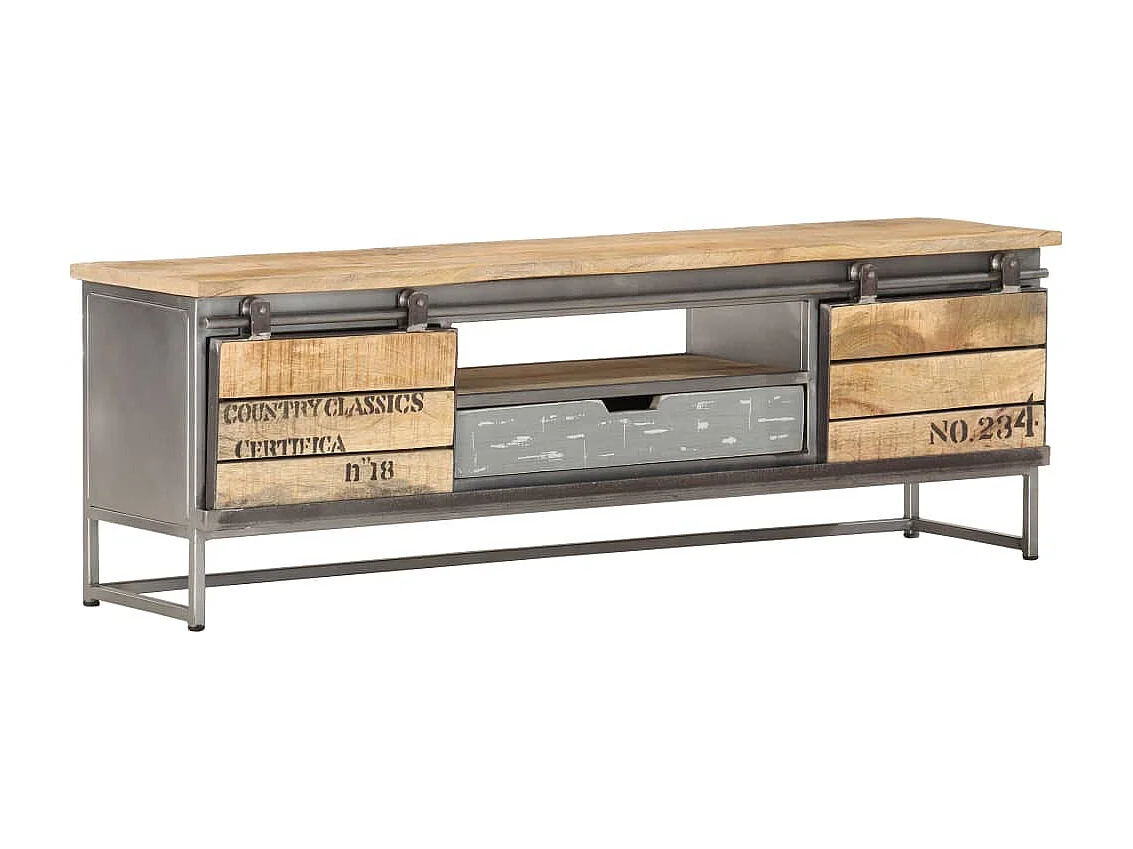 Meuble TV 120 x 30 x 40 cm Bois massif de manguier