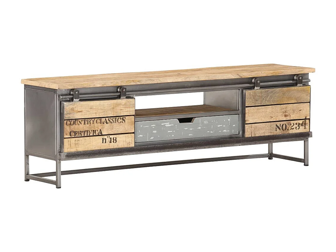 Meuble TV 120 x 30 x 40 cm Bois massif de manguier