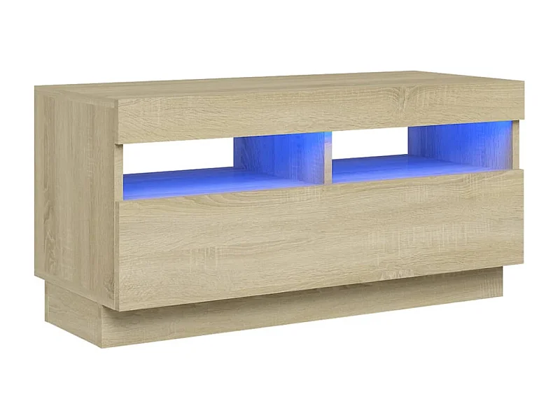 Mueble de TV con luces LED roble Sonoma 80x35x40 cm