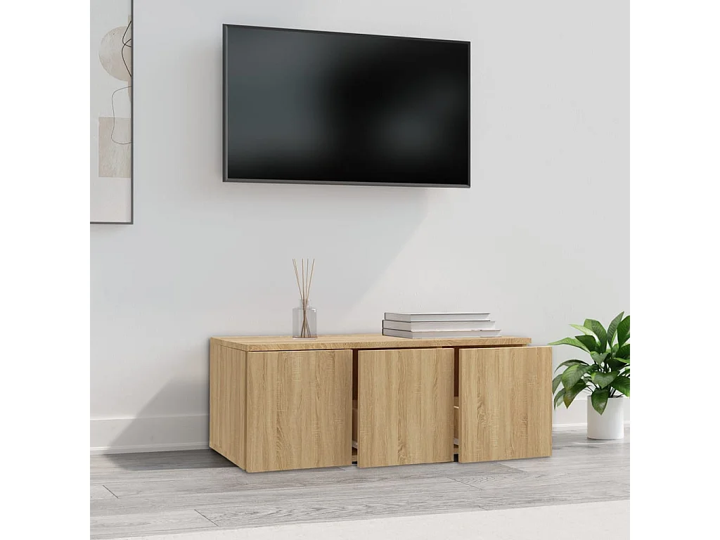 Tv-meubel 80x34x30 cm bewerkt hout sonoma eikenkleurig