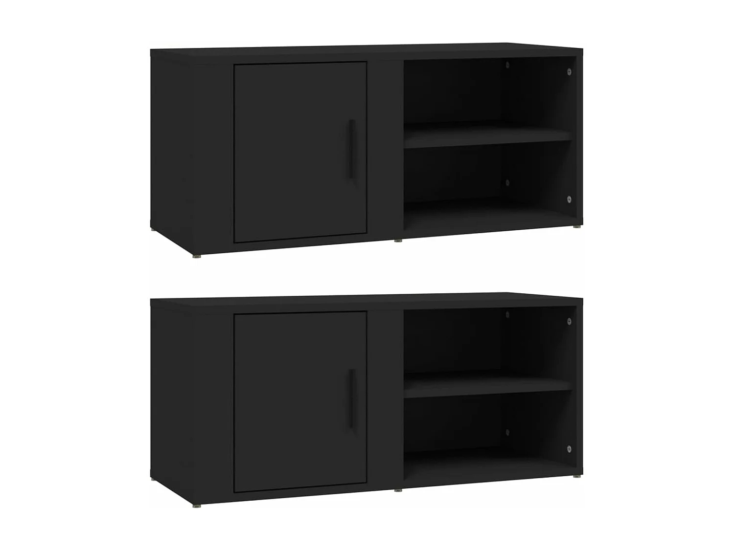 Meubles TV 2 pièces Noir 80x31,5x36 cm Bois d'ingénierie