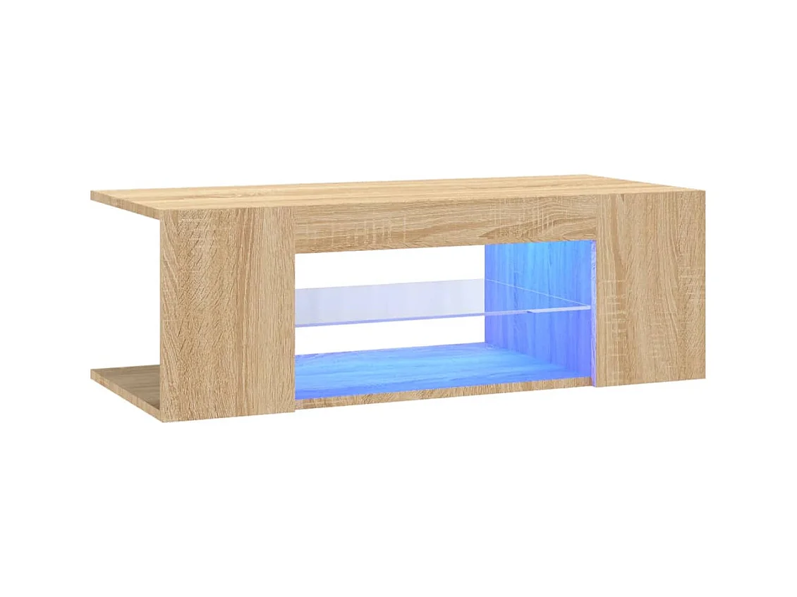 Meuble TV avec lumières LED chêne sonoma 90x39x30 cm