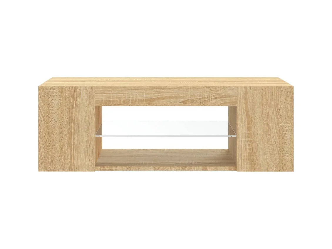 Meuble TV avec lumières LED chêne sonoma 90x39x30 cm