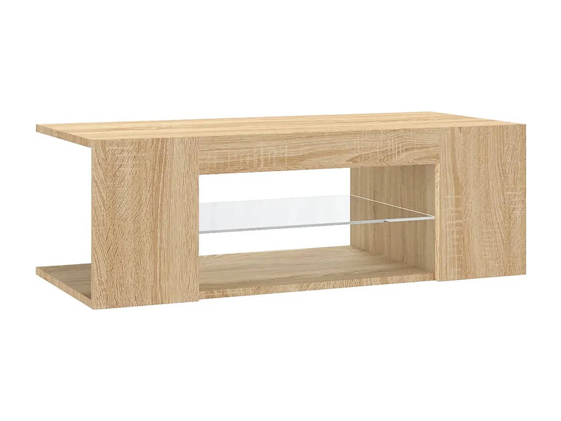 Móvel de TV com luzes LED 90x39x30 cm carvalho sonoma
