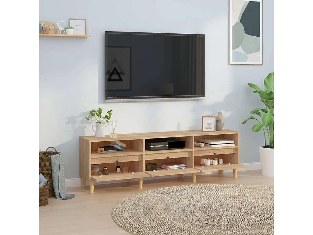 Mueble de TV madera contrachapada roble Sonoma 150x30x44,5 cm
