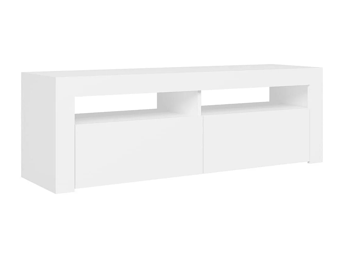 Meuble TV avec lumières LED blanc 120x35x40 cm