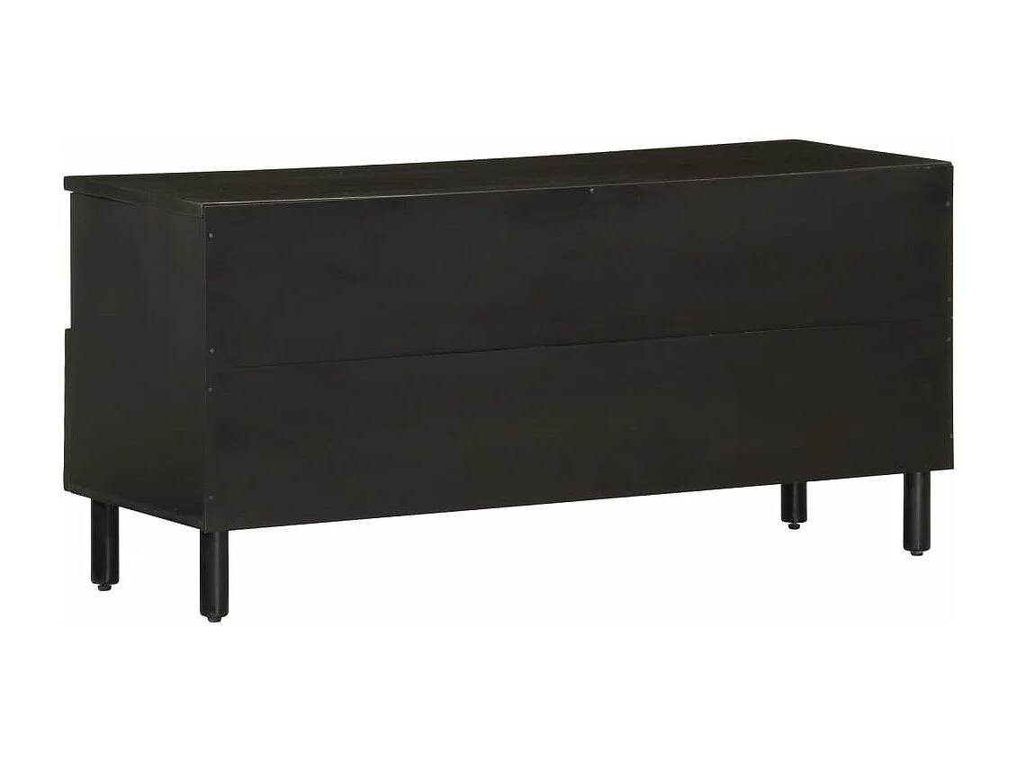 Meuble TV noir 100x33x46 cm bois massif de manguier